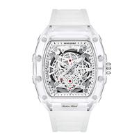 Men's Luxury Barrel-shaped Transparent Waterproof Quartz Watch for Outdoor, Back to School, Parties, Daily & Fall. Ideal Birt...