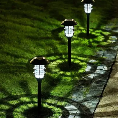 8 Pack(Cold White) Solar Lights for Outside, Solar Outdoor Path Lights, Garden Lights Waterproof, Solar Powered Landscape Lig...