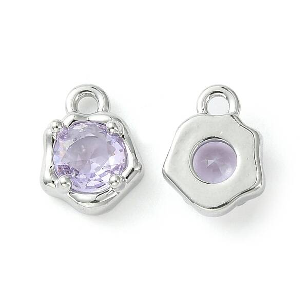 Brass Micro Pave Cubic Zirconia Charms