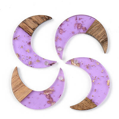 Transparent Resin & Walnut Wood Pendants