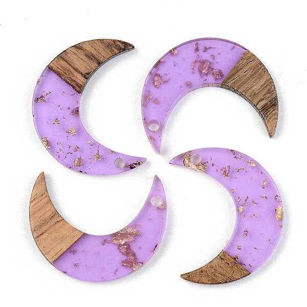 Transparent Resin & Walnut Wood Pendants