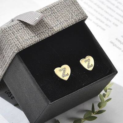 Rack Plating Brass Micro Pave Clear Cubic Zirconia Stud Earrings