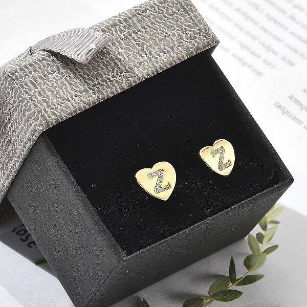 Rack Plating Brass Micro Pave Clear Cubic Zirconia Stud Earrings