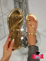 Women's Fashionable Plain Color Slip on Sandals, Lightweight Breathable Comfortable Flat Sandals for Beach, Footwear, Casual ...