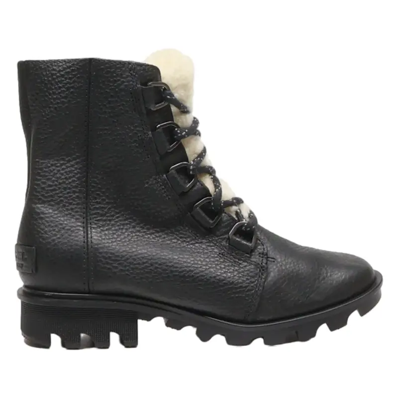 SOREL Lace-Up Boots Black Leather Womens UK 4