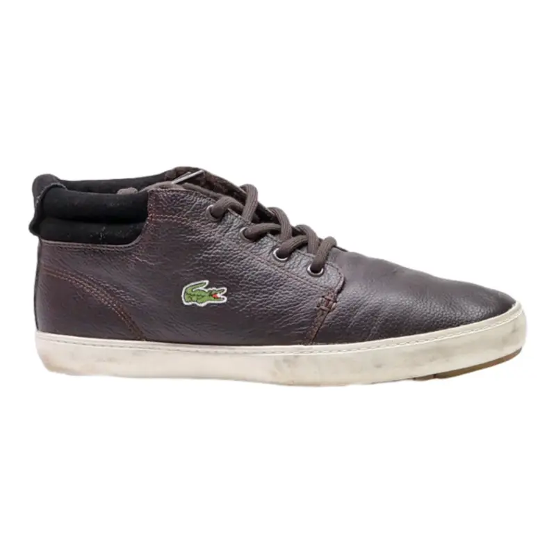 LACOSTE Chukka Boots Black Leather Mens UK 8
