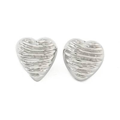 Non-Tarnish Heart 304 Stainless Steel Ear Studs