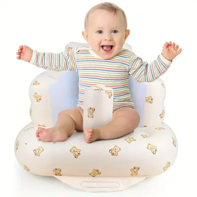 Inflatable Baby Seat for Babies 3 Months & Up, Toddler Boy Stuff, Built-in Air Pump Back Support Sofa, For Sitting Up, Shower...