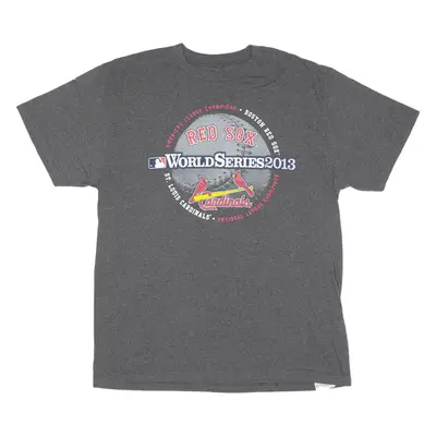MLB World Series 2013 Red Sox St Louis Cardinals USA T-Shirt Grey Short Sleeve Mens L