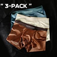 ZEPHYR Men’s 3-Pack Premium Satin Modal & Mulberry Silk Boxer Briefs – Ultra-Soft, Zero-Feel, Cooling, Breathable, Moistu...