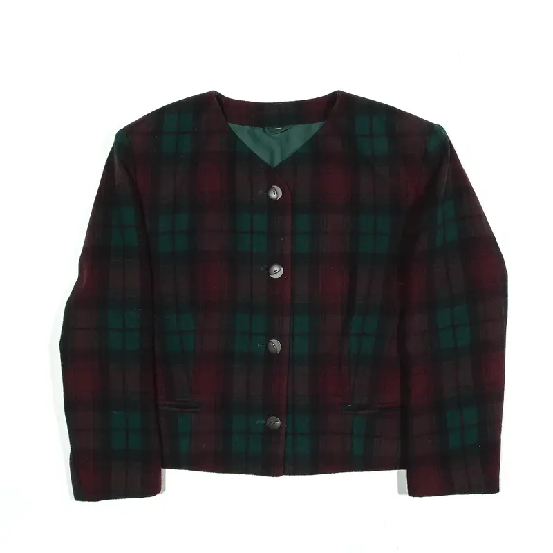 THE LEGEND Blazer Jacket Green Check Womens S