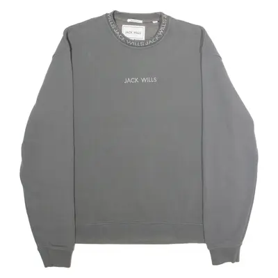 JACK WILLS Relaxed Fit Mens Sweatshirt Grey Crew Neck XL