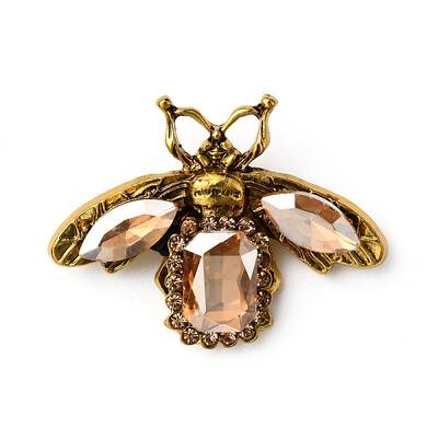 Rhinestone Bee Brooch Pin