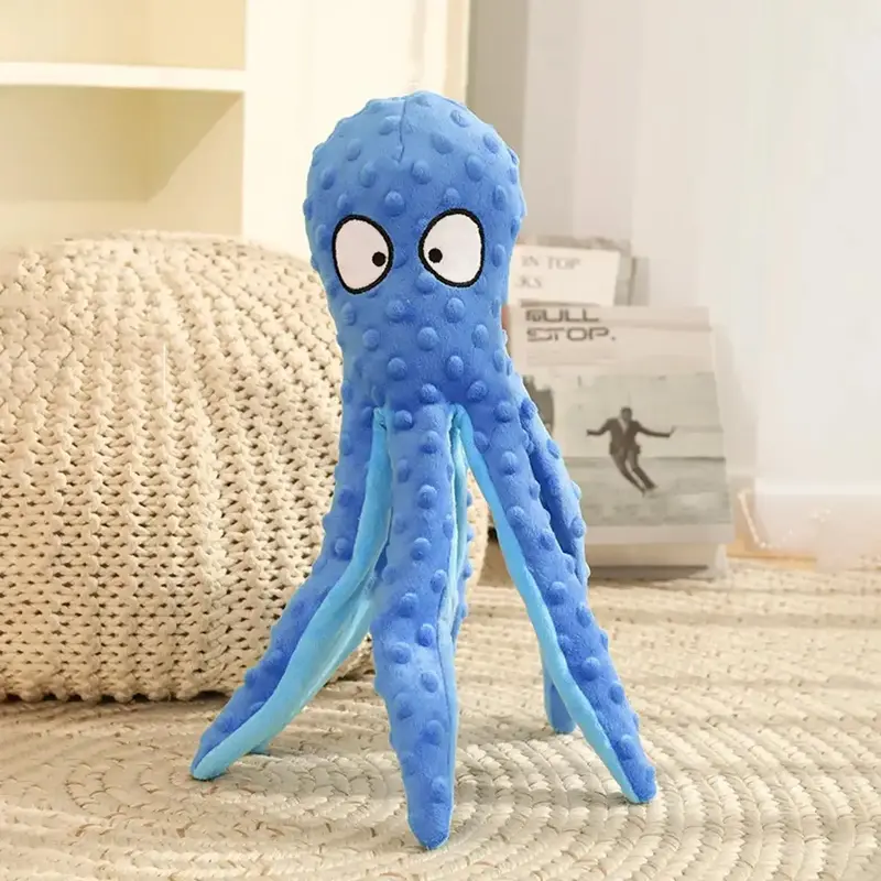 Octopus Shaped Pet Plush Toy, Durable Animals Shaped Dog Squeaky Plushies, Interactive Pet Chew Toy for Dogs & Cats, Pet Supp...