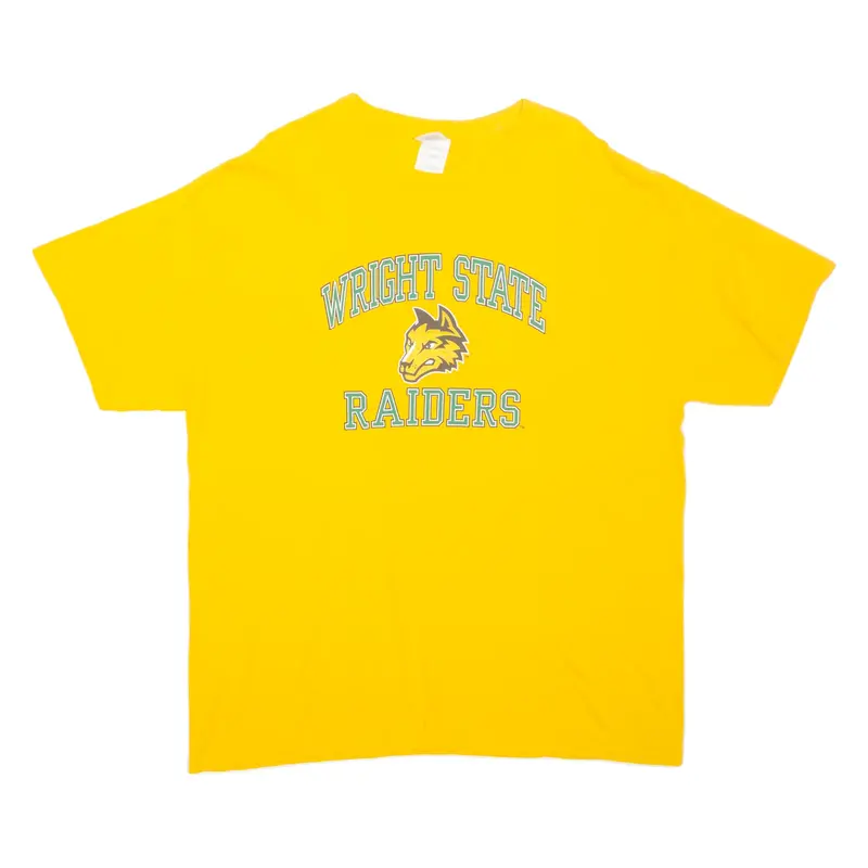 GILDAN Wright State Raiders Basketball Mens T-Shirt Yellow XL