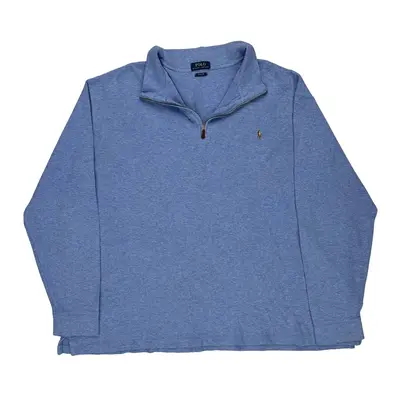 Polo By Ralph Lauren 1/4 Zip - 4XL Blue Cotton