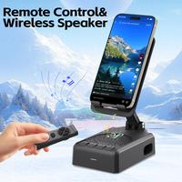 Kurdene Wireless Speaker Cellphone Stand with Remote Control for Tiktok Scrolling, Rechargeable Portable Mobile Tablet Stand,...
