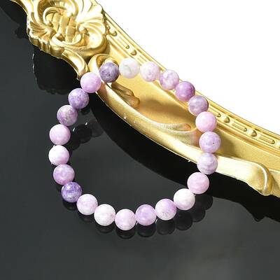 Natural Lepidolite Stretch Beaded Bracelets
