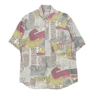 Azura Casual Patterned Shirt - Medium Multicoloured Cotton | Size: medium