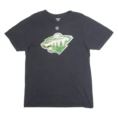 NHL Minnesota Wild #22 Niederreiter Fan Mens T-Shirt Black USA Crew Neck L