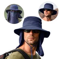 Outdoor Wide Brim Fishing Hat for Men Women,UPF 50+ Sun Protection Cap with Face cover Neck Flap for Hiking & Garden,Sunhat