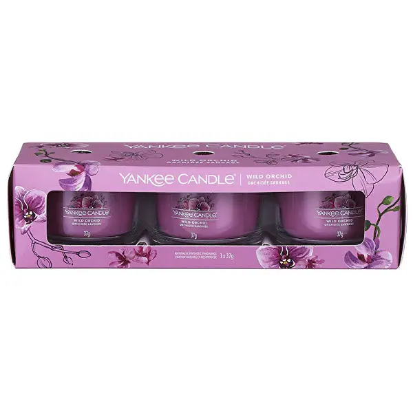 Yankee Candle Wild Orchid Glass Votive Candle Set 3 x 37g