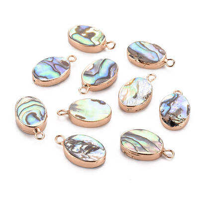 Electroplated Natural Abalone Shell/Paua Pendants