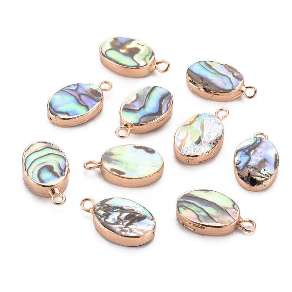 Electroplated Natural Abalone Shell/Paua Pendants