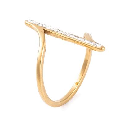 304 Stainless Steel Thin Curve Finger Ring for Women