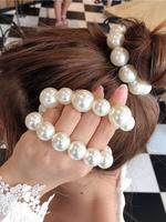 Elegant Faux Pearl Decorated Hair Tie, Seamless High Stretch Hair Tie for Women & Girls, Fashion Elastics Hair Accessories Se...