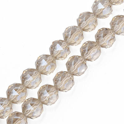 Electroplate Transparent Glass Bead Strands