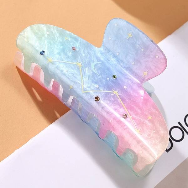 Starry Sky Pattern Cellulose Acetate Claw Hair Clips