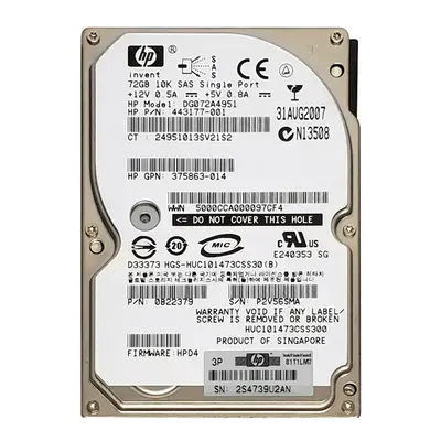 DG072A4951 HP 72GB 3Gb/s SAS 10000 2.5-Inch Hard Drive