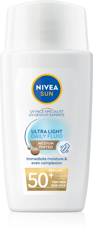 NIVEA SUN Ultra Light toning lotion SPF 50+ color Medium 40 ml