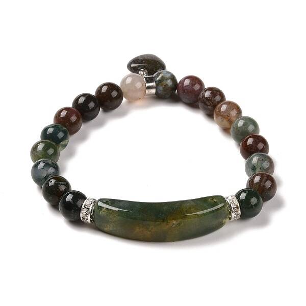 Natural Indian Agate Beads Charm Bracelets