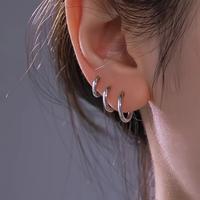 1 Set of 6 Stainless Steel Earrings, Simple Geometric Round Design, Versatile Daily Wear, Anti-allergic Ear Needles, Fashiona...