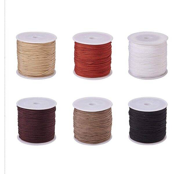 6 Colors 0.8mm Nylon Beading String Chinese Knotting Cord Thread for Jewelry Making and Macrame Supplies