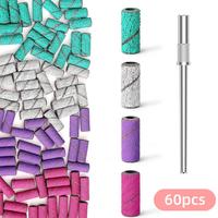 Nail Polishing Kit, 60pcs Multi-size Nail Polishing Belt & 1 Count 3.1mm Drill Bit Attachment Shaft, Nail Acrylic Gel Removal...