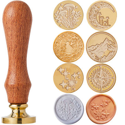 6 Styles Golden Tone Brass Wax Seal Stamp Head