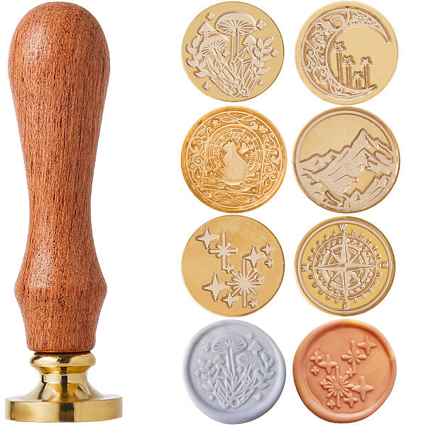 6 Styles Golden Tone Brass Wax Seal Stamp Head