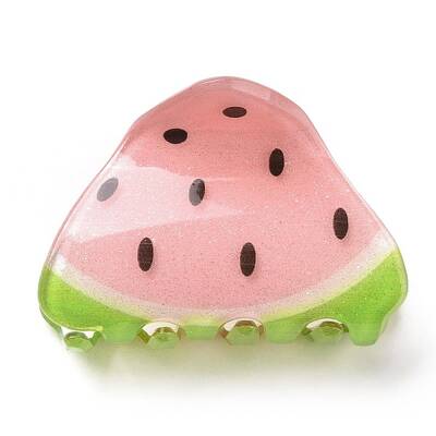 Watermelon Pattern Acrylic Claw Hair Clips