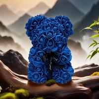 Artificial Rose Bear Design Bouquet, 1 Count Cute Bear Design Fake Flower Bouquet Ornaments, Decoration Supplies for Home Par...