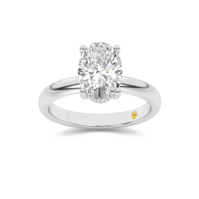Firefly Hidden Halo Oval Lab Grown Diamond Engagement Ring | 18K White Gold 1 5/8 CT. TW.