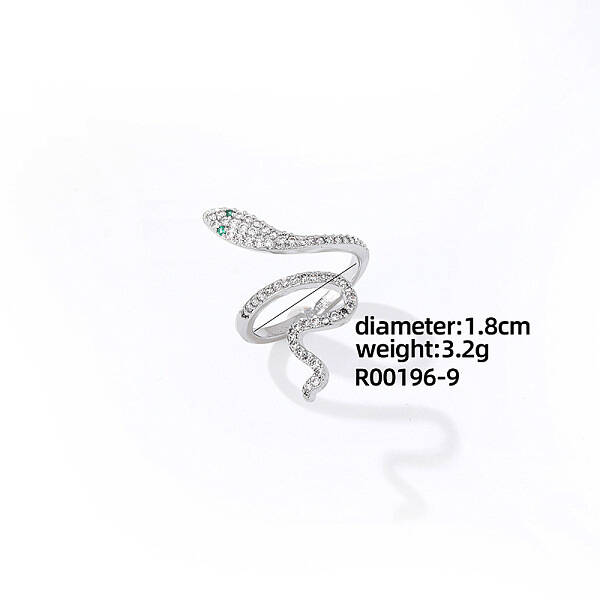 Snake Platinum Brass Cuff Ring