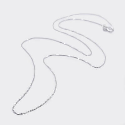 Anti-Tarnish Rhodium Plated 925 Sterling Silver Box Chain Necklaces
