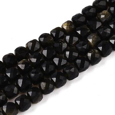Natural Golden Sheen Obsidian Beads Strands