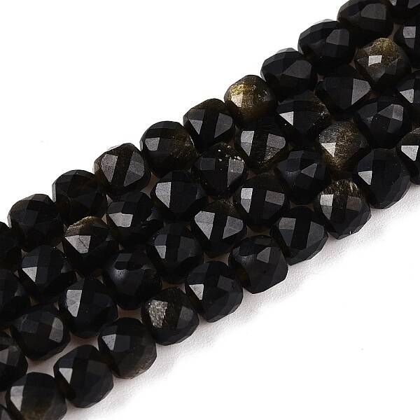 Natural Golden Sheen Obsidian Beads Strands