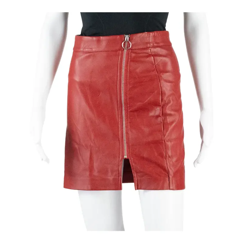 TALLY WEIJL Front Zip Womens Pencil Skirt Red Short Viscose S