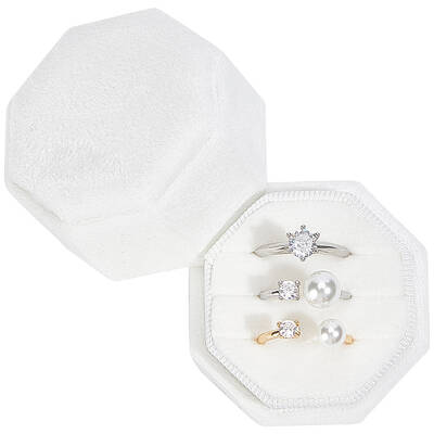 Velvet Cover Plastic Couple Ring Box