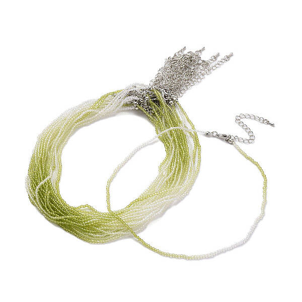 Faceted Rondelle Glass Beaded Necklace for Women